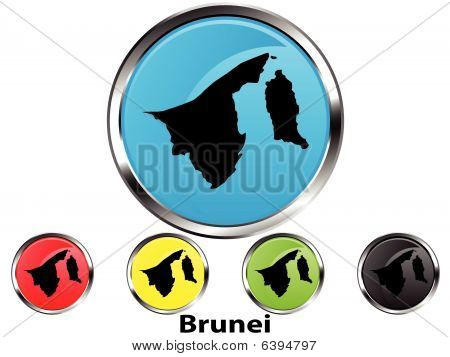 Przycisk Mapa wektor błyszczący Brunei