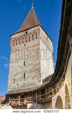 Aerial view of Mosna Vilage and church tower