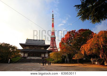 Zojoji Temple And Tokyo Tower
