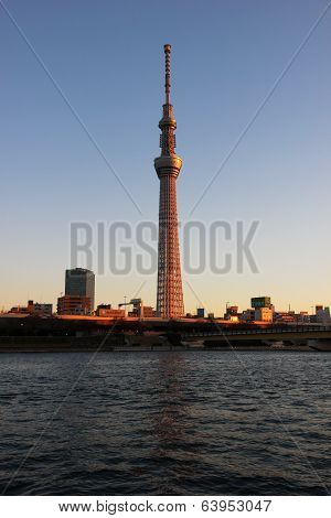 Tokyo Sky Tree At Sunset