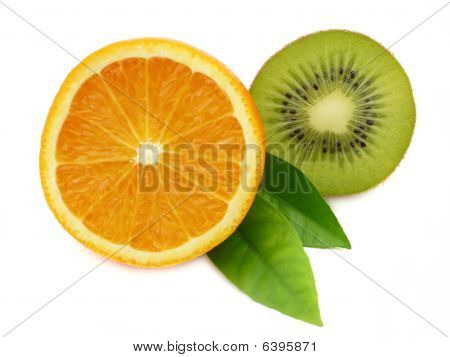 Orange und kiwi
