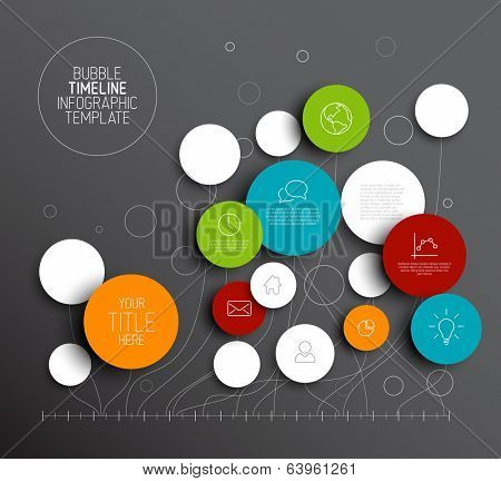 Dark Vector abstract circles illustration / infographic template with place for your content