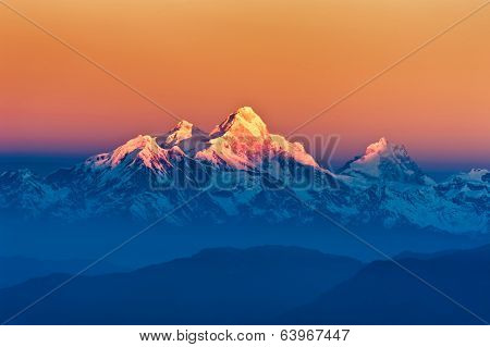 Himalayan Mountains View From Mt. Shivapuri
