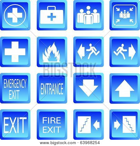 Botton Blue Safety Sign