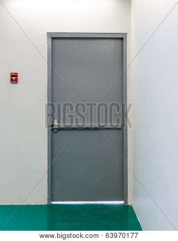 Emergency Exit Door With Fire Alarm Button