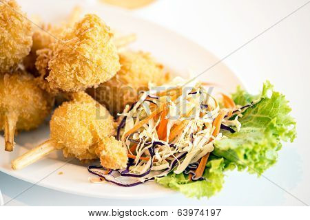 Sugar Cane Skewered Fried Minced Shrimps Or Chao Tom - Vietnamese Food