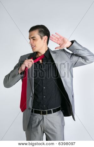 Uomo d'affari Break finitura lavoro decollo Tie