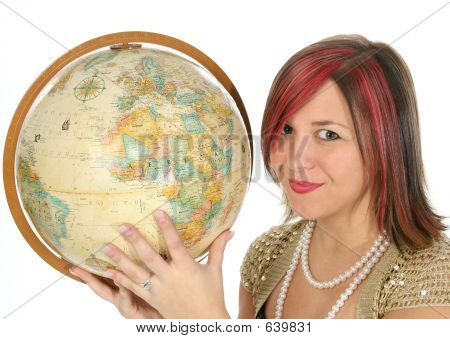Mujer con globo