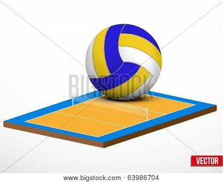Symbol of a volleyball game and field.