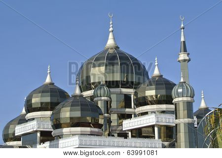 Dome of Crystal Mosque in Teregganu, Malaysia