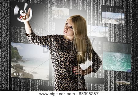 girl and hologram