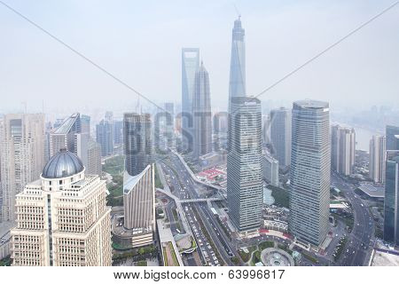 Business district of Shanghai, China