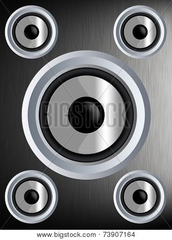 Speaker On A Silber Metal Texture