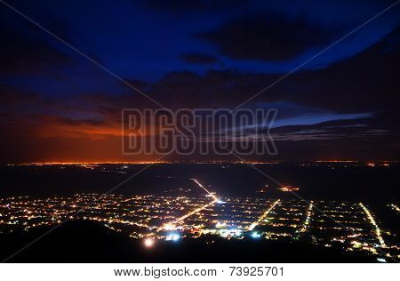 Falling night over Siria, Arad, Romania