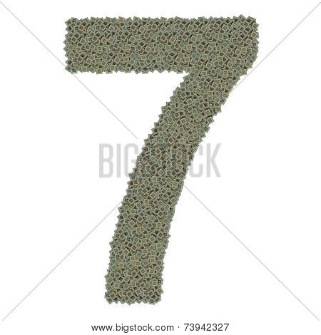 number 7 made of old and dirty microprocessors