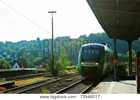 Diez City Railway Station Sunny Day View