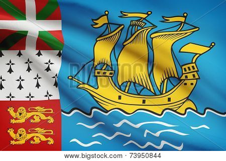 Flag Blowing In The Wind Series - Saint-pierre And Miquelon