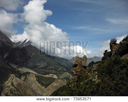 Rock Formation In The Annapurna Himalayas