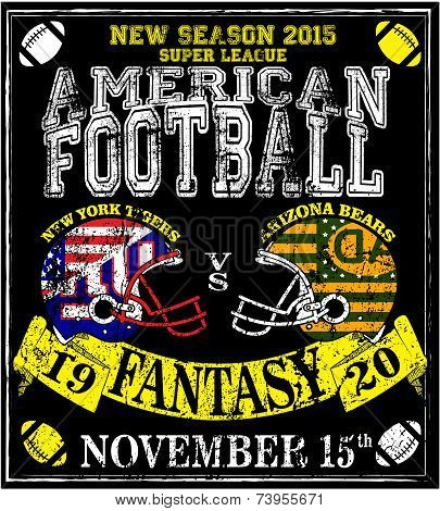 American football Man T shirt Vintage vector print for boy sportswear