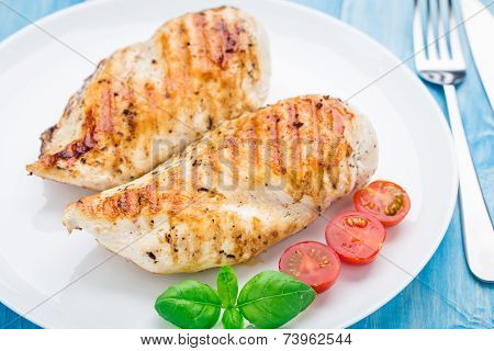 Grilled chicken breasts
