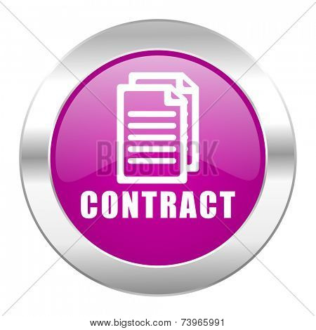 contract violet circle chrome web icon isolated 