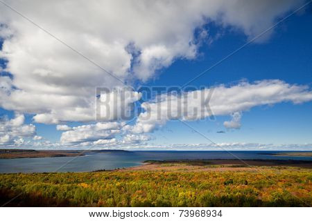 Lake Huron at Cape Croker Autumn Fall Forest Trees landscape