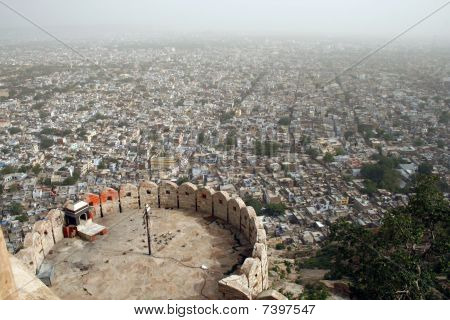 Vue de dessus de Jaipur City de la ville rose