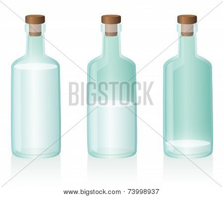 Bottle Water Full Half Empty