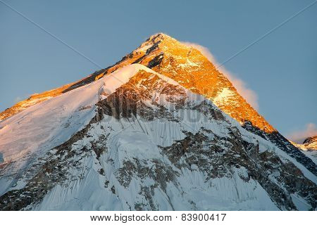 Evening View Of Everest From Pumo Ri Base Camp