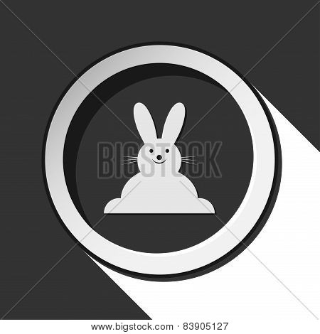 Vector Grey Button With Easter Bunny