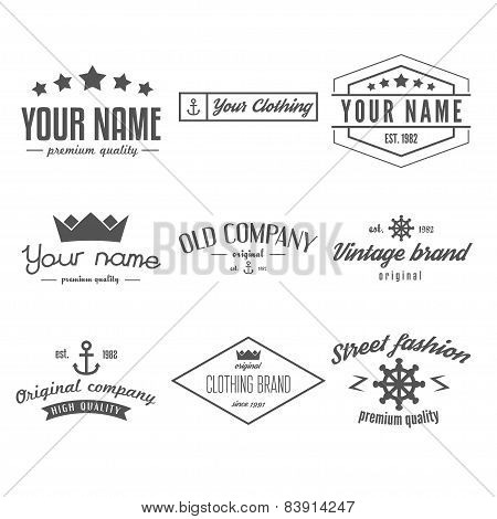 Retro Vintage Insignias, logo or Logotype set
