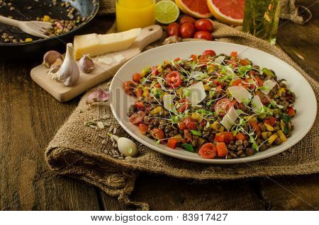 Warm Salad Of Lentils, Bio Healthy