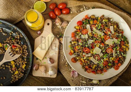 Warm Salad Of Lentils, Bio Healthy
