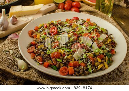 Warm Salad Of Lentils, Bio Healthy