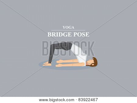 Yoga Asana Bridge Pose Vector Illustration