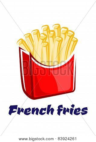 Cartoon french fries in red box