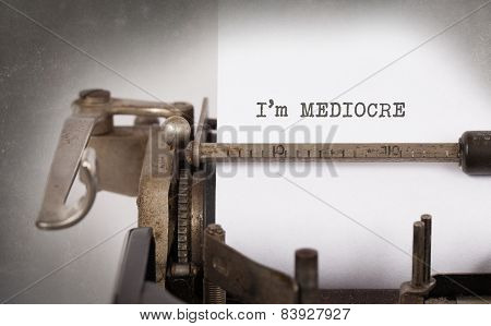 Vintage Inscription Made By Old Typewriter