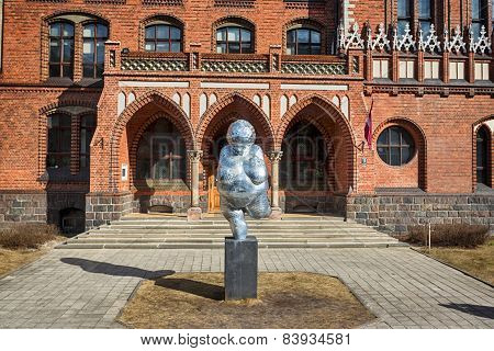 Sculpture Of Fat Woman In Riga