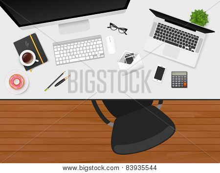Workplace With Isolated Objects