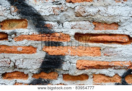 red aged brick background