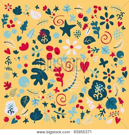 Vector Set Of Elements For Design. Spring. Nature.