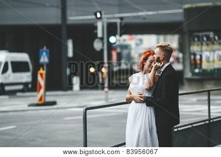 Wedding Couple In A Futuristic Building