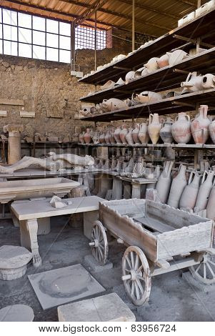 Archeological Excavations Of Pompeii, Italy