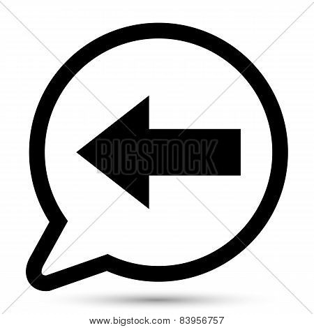 Vector bubble with left arrow icon