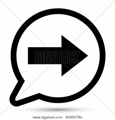 Vector bubble with right arrow icon