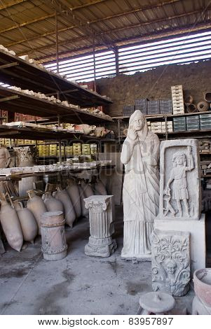 Archeological Excavations Of Pompeii, Italy