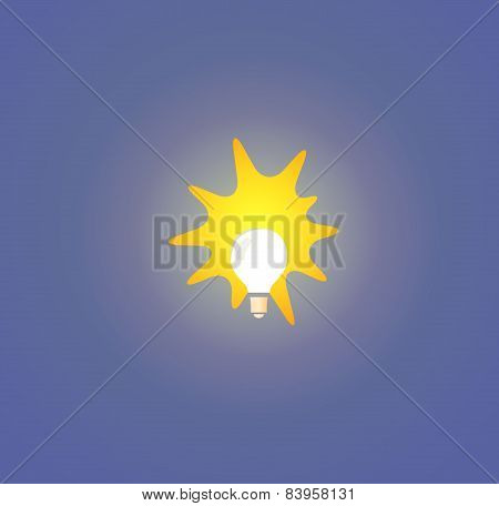 Bulb Light On Blue Background