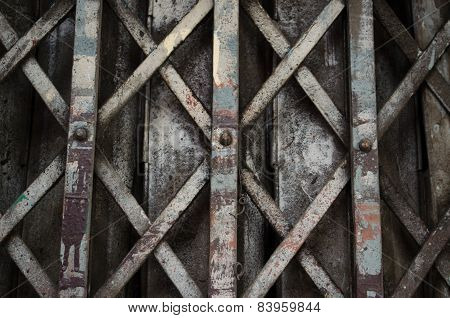 Closed metal door
