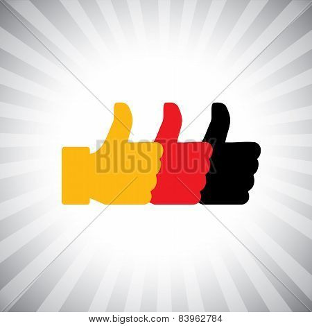 Concept Vector Graphic - Social Media Like Hand Icons ( Signs ) Set.