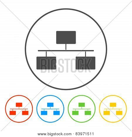 Local Area Network Icon. Flat
